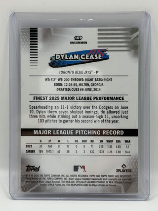 2026 Topps Finest Dylan Cease Aqua 003/199