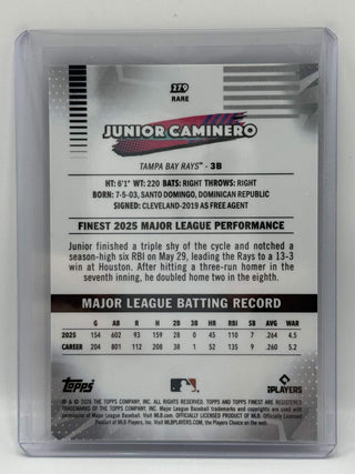 2026 Topps Finest Junior Caminero Purple 65/75