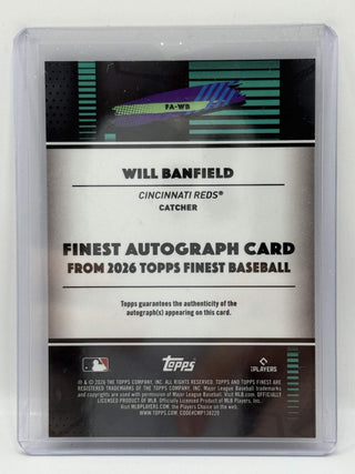 2026 Topps Finest Will Banfield Rookie Auto Blue 027/150