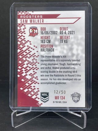 2024 NRL Elite Sam Walker Sydney Roosters Mojo Ruby MR 134 L/Ed 12/50