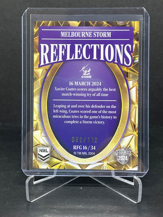 2024 NRL Elite Melbourne Storm Reflections Gold RFG 16/34 L/Ed 082/112