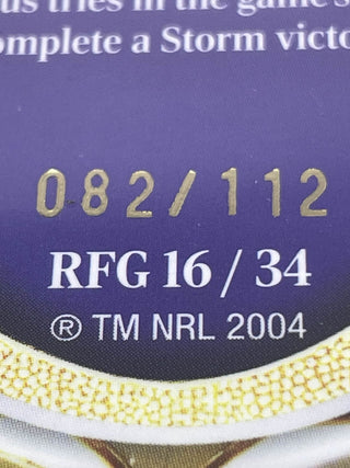 2024 NRL Elite Melbourne Storm Reflections Gold RFG 16/34 L/Ed 082/112