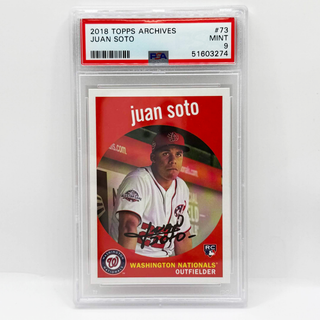 2019 Topps Archives Juan Soto Rookie Auto PSA Mint 9