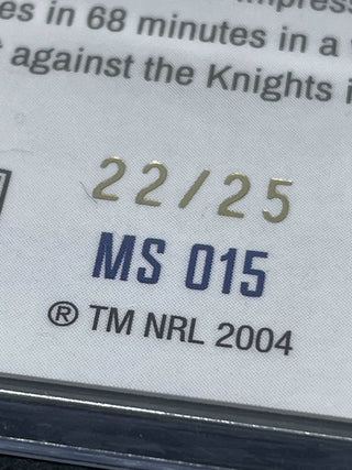 2024 NRL Elite Morgan Smithies Canberra Raiders Mojo Sapphire MS 015 L/Ed 22/25