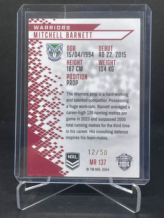 2024 NRL Elite Mitchell Barnett New Zealand Warriors Mojo Ruby MR 137 L/Ed 12/50