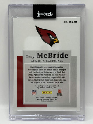 2022 Panini Encased Football Trey McBride Notable Signatures Rookie 25/50