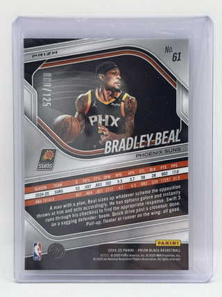 2024-25 Panini Prizm Black Bradley Beal Blue Cracked Ice Prizm 008/125