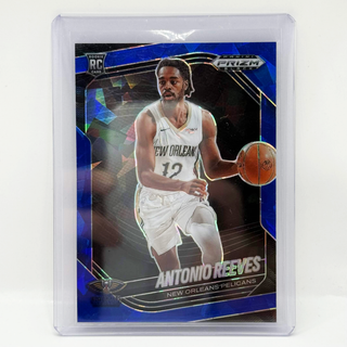 2024-25 Panini Prizm Black Antonio Reeves Blue Cracked Ice RC 032/125