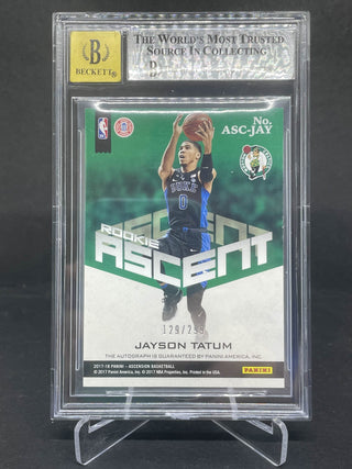 2017-18 Panini Ascension Rookie Ascent Autographs Jayson Tatum 129/299 BGS 8 NM-MT