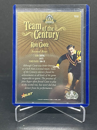 2008 Select Team Of The Century Ron Coote Hand Signed Card TC12