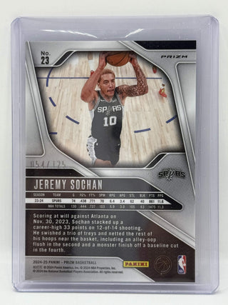 2024-25 Panini Prizm Jeremy Sochan Blue Wave Prizm 054/125