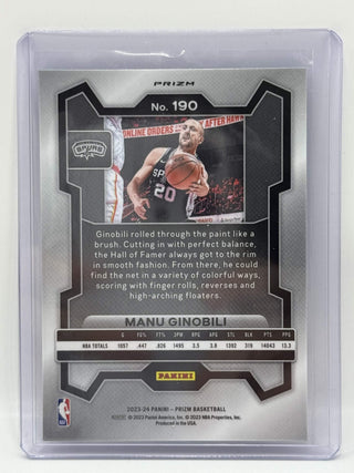 2023-24 Panini Prizm Manu Ginobili Blue Wave Prizm - No. 190