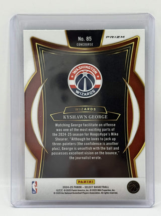 2024-25 Panini Select Concourse Kyshawn George Green/White/Purple RC - No. 85