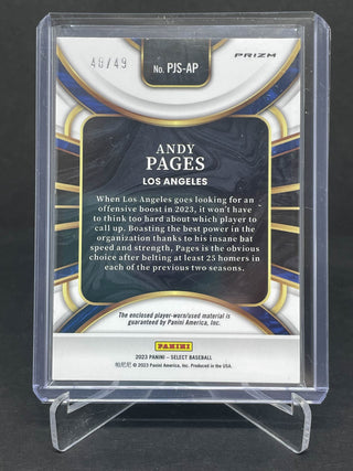 2023 Panini Select Baseball Andy Pages Jumbo Swatch Tri-Colours RC 48/49