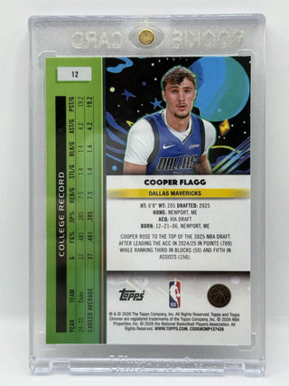 2025-26 Topps Chrome Cooper Flagg Cosmic Base Rookie #12 (A)