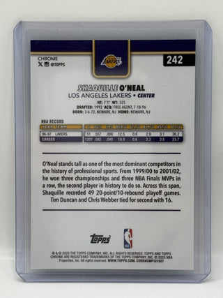 2025 Topps Chrome Shaquille O'Neal Teal Refractor 101/299