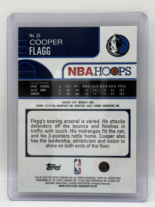 2025-26 Topps Hoops Cooper Flagg Rookie Holo - No. 35