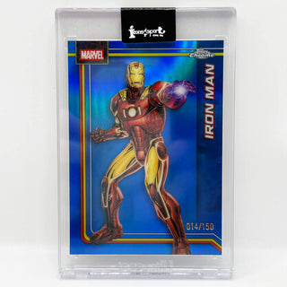 2026 Topps Chrome Marvel Iron Man Blue Refractor 014/150