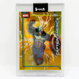 2026 Topps Chrome Marvel Captain America Gold Lightning Refractor 34/50
