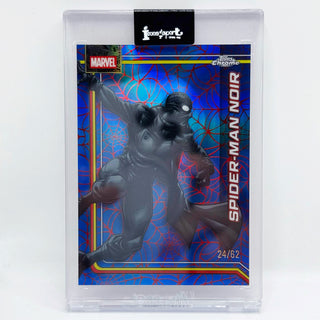 2026 Topps Chrome Marvel Spider-Man Noir Red/Blue Web Refractor 24/62