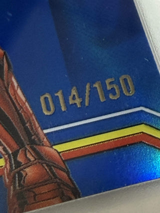 2026 Topps Chrome Marvel Iron Man Blue Refractor 014/150