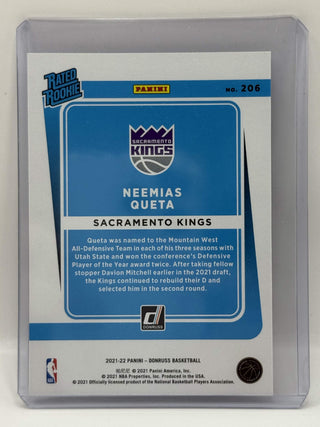 2021-22 Panini Donruss Rated Rookie Neemias Queta Holo Laser 029/149