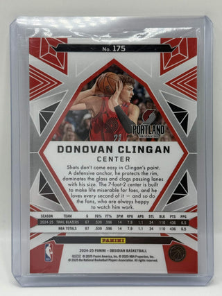 2024-25 Panini Obsidian Donovan Clingan Electric Etch Caldera Flood RC - No. 175