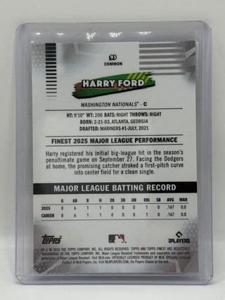 2026 Topps Finest Harry Ford White RC 01/30