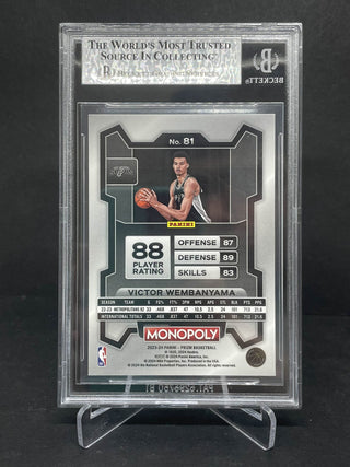 2023-24 Panini Prizm Monopoly Victor Wembanyama RC BGS 9 Mint