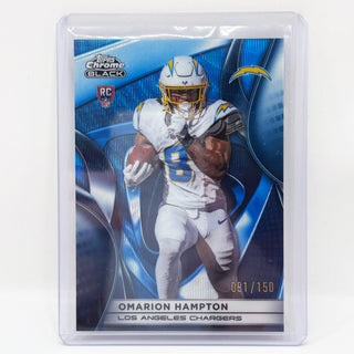 2025 Topps Chrome Black Omarion Hampton Blue Wave RC 091/150