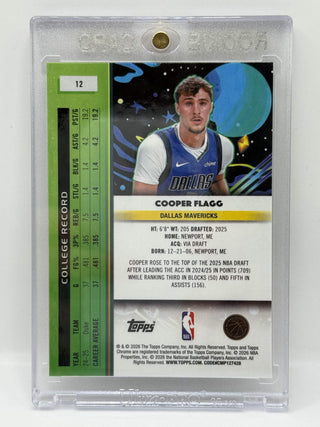 2025-26 Topps Chrome Cooper Flagg Cosmic Base Rookie #12 (D)