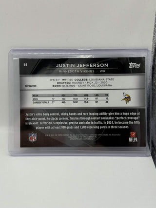 2025 Topps Chrome Black Justin Jefferson Refractor 022/299