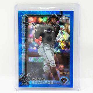 2025 Topps Chrome Xavier Edwards Logofractor Blue 108/150