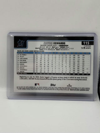 2025 Topps Chrome Xavier Edwards Logofractor Blue 108/150