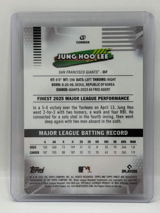 2026 Topps Finest Jung Hoo Lee Gold X-Fractor #65