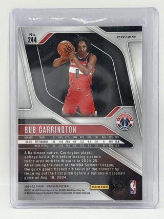 2024-25 Panini Prizm Bub Carrington Red/White/Blue Prizm RC - No. 244