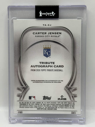 2026 Topps Tribute Carter Jensen Rookie On-Card Autograph 13/75