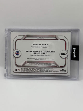 2026 Topps Tribute Aaron Nola Prime Patch Auto Relic 01/10