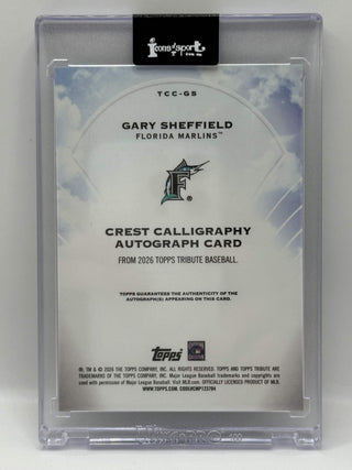 2026 Topps Tribute Gary Sheffield Crest Calligraphy Autograph 128/199
