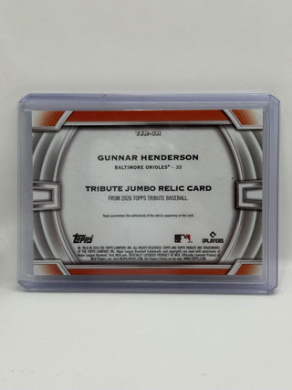 2026 Topps Tribute Gunnar Henderson Jumbo Relic 060/150