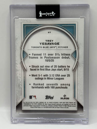 2026 Topps Tribute Trey Yesavage Orange Rookie 09/25