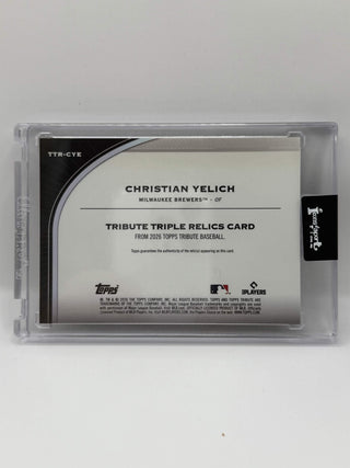2026 Topps Tribute Christian Yelich Triple Relics 37/50