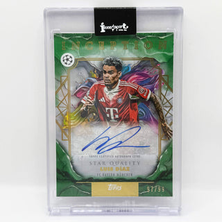 2025-26 Topps Inception UEFA Club Competitions Luis Díaz Green Foil Auto 97/99