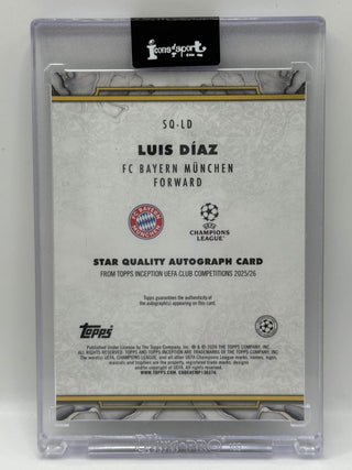 2025-26 Topps Inception UEFA Club Competitions Luis Díaz Green Foil Auto 97/99