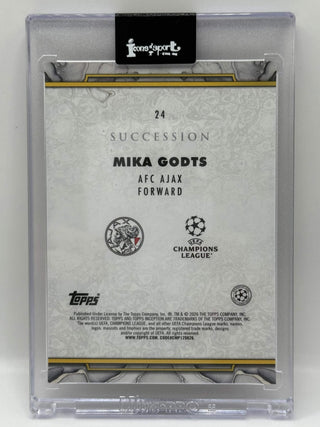 2025-26 Topps Inception UEFA Club Competitions Mika Godts Succession Red Foil 09/10