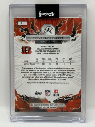 2025 Topps Resurgence Trey Hendrickson Orange Power Surge Auto 17/25