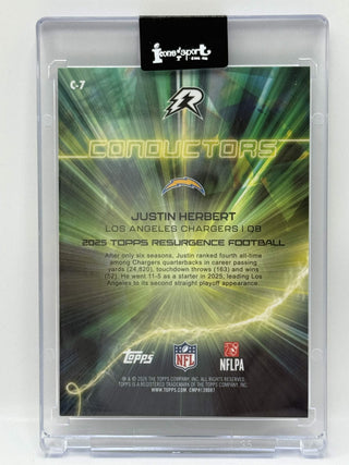 2025 Topps Resurgence Justin Herbert Conductors Aqua Surge 144/250