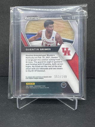 2021 Panini Prizm Draft Picks Quentin Grimes Blue Prizm 153/199