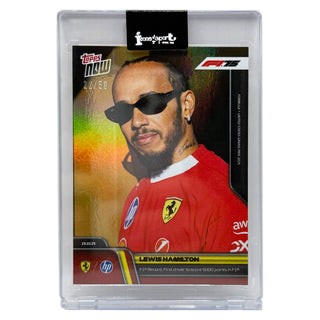 2025 Topps NOW Lewis Hamilton First Driver To Score 5000 Points In F1 Gold Foil 22/50