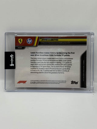 2025 Topps NOW Lewis Hamilton First Driver To Score 5000 Points In F1 Gold Foil 22/50